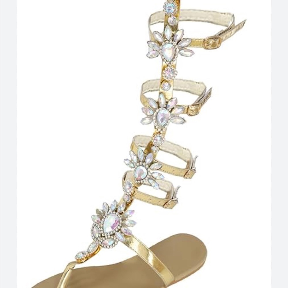 Elegant Gold Gladiator Sandals
